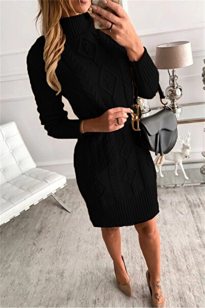 ARONA Mdb Loren Wool Motif Midi Length Knit Dress