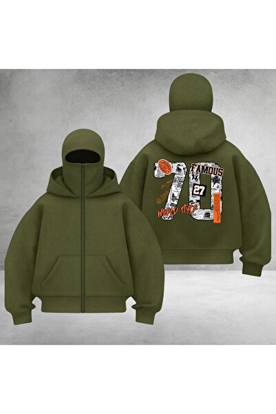 DEEFWEAR Balaklava Unisex Back Printed Zippered Cardigan