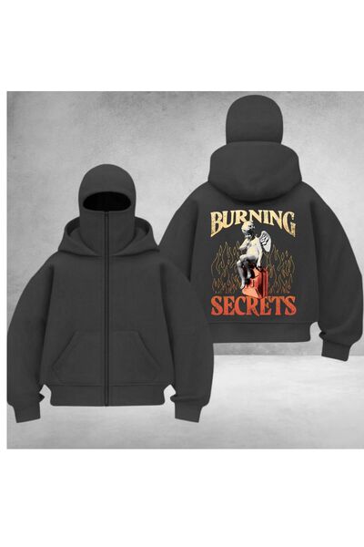 DEEFWEAR Balaklava Unisex Back Printed Zippered Cardigan