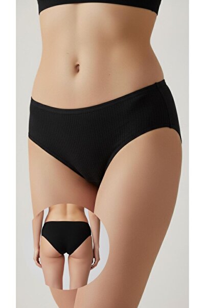 femmefinesse Kadın %100 Pamuklu Yüksek Bel Fitilli Günlük Külot SİYAH-MÜRDÜM-LİLA-MİNTYEŞİL RENK 4LÜ Paket Külot