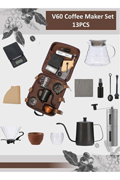 007 مجموعة قهوة بالتنقيط V60 المكونة من 13 قطعة - صندوق هدايا كامل، مجموعة تح...