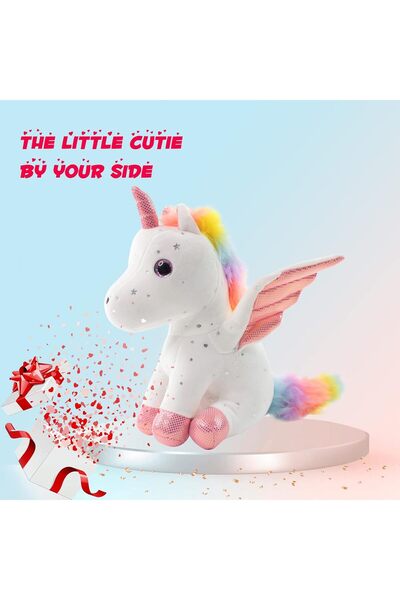 007 8-inch Sew Butiful Unicorn Plush Toy - Soft Velvet Stuffed Animal, Gift for Girls