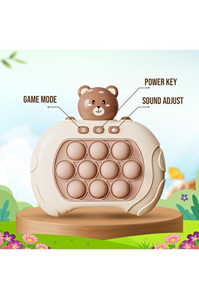 Riva Quick Push Pop Fidget - Handheld Sensory Bubble Toy for Kids & Adults (Beige)