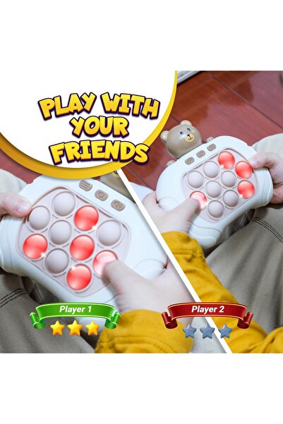 Riva Quick Push Pop Fidget - Handheld Sensory Bubble Toy for Kids & Adults (Beige)