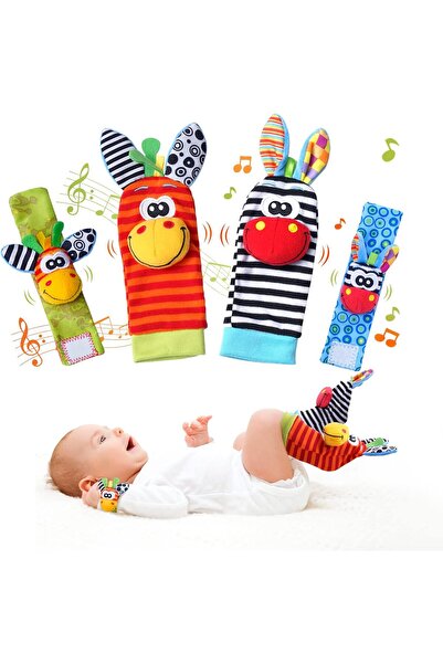 007 ألعاب فيزابا للأطفال من عمر 0 إلى 6 أشهر - جوارب لتحديد القدم وخشخيشة الم...