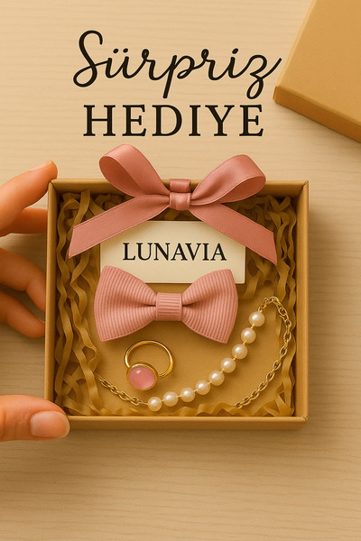 Lunavia Paslanmaz Çelik Altın Renk Kadın Saat - Sürpriz Hediye