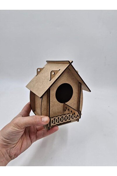 Genel Markalar Ahşap Kuş Yuvası Evi Boyanabilir (Etkkinlik İçin) 15 Cm X 12 Cm X 10 Cm