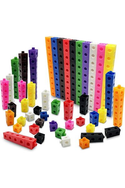 007 Math Counting Snap Cubes - 100 Plastic Interlocking Number Cubes for Preschool (Ages 3-8)