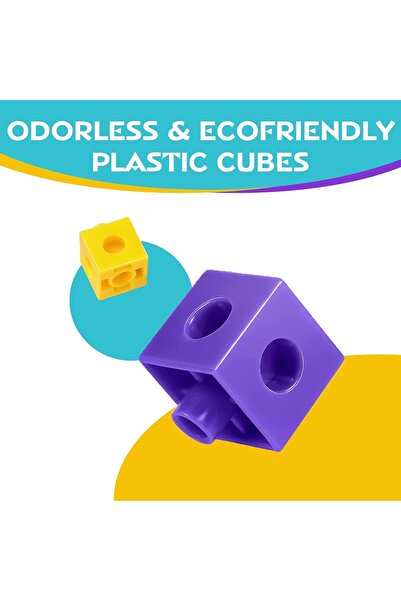 007 Math Counting Snap Cubes - 100 Plastic Interlocking Number Cubes for Preschool (Ages 3-8)