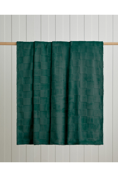 English Home Classic Check Jacquard Supersoft Double Blanket 200X220 cm Dark Green