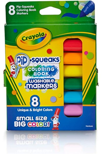 Crayola Pip-Squeaks Washable Markers (58-8704) - Bold Tip, Multicolor, Pack of 8
