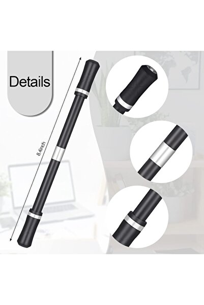 Outus 2-Pack Finger Spinner Pens / Pen Mods with Weighted Ball - Silver & Black