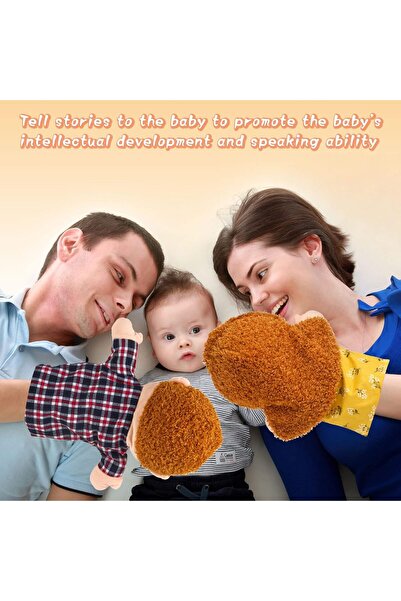 007 Family Velvet Hand Puppet Set, 6 Pieces (Grandparents, Mom, Dad, Brother, Sister) - 12 in