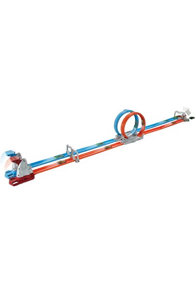 HOT WHEELS Double Loop Dash Large Track with 2 x 1:64 Cars (Ages 5-10) - GFH85, Multi-color