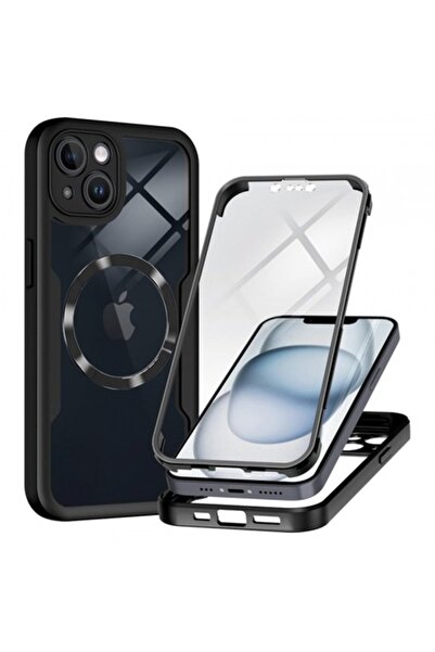 Stef's Cat Carcasă MagSafe pentru Apple iPhone 14, ColorVerse 360, Neagră