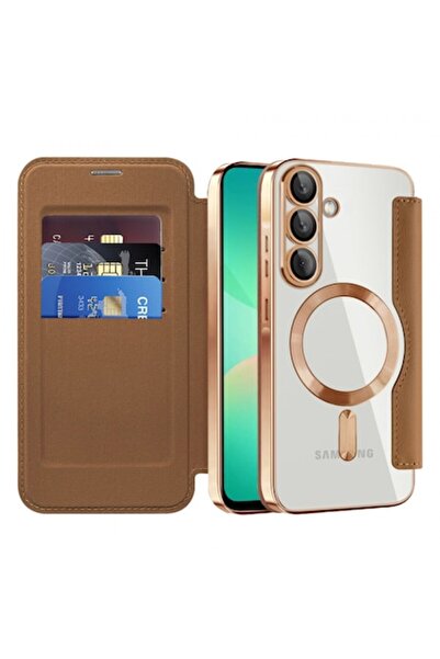 Stef's Cat Θήκη MagSafe για Samsung Galaxy A26 A266, SmartMag Book, Καφέ