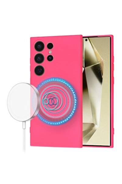 Techsuit Husa MagSafe pentru Samsung Galaxy S24 Ultra S928, SoftFlex, Roz Inchis