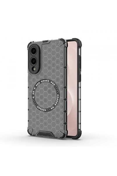 Stef's Cat Husă MagSafe pentru Samsung Galaxy S25 Edge S937, protecție tip fagure de miere, neagră