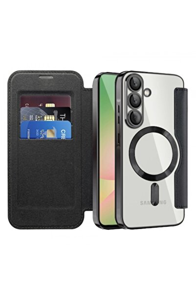 Stef's Cat Θήκη MagSafe για Samsung Galaxy A56 (A566), SmartMag Book, Μαύρη