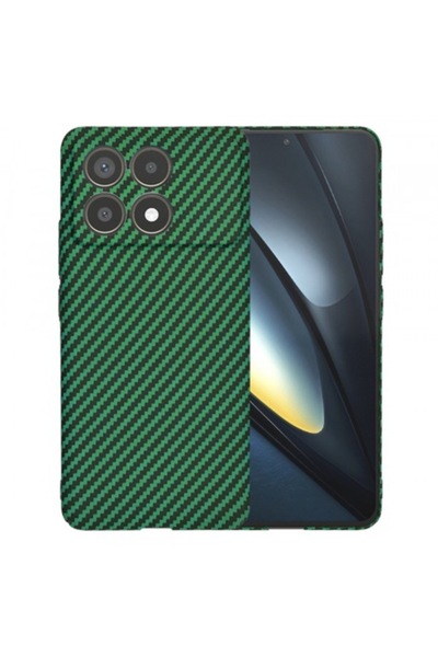 Stef's Cat Θήκη για Xiaomi Poco F6 Pro, Carbonite FiberShell, Πράσινη