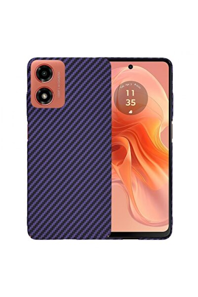 Stef's Cat Θήκη Motorola Moto G04s / E14 / G04 / G24 - Carbonite FiberShell, Μωβ
