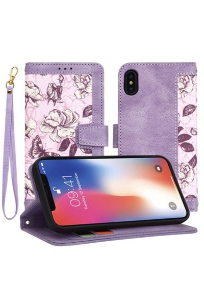 Stef's Cat Carcasă pentru Apple iPhone XS / X, FlipCraft, violet