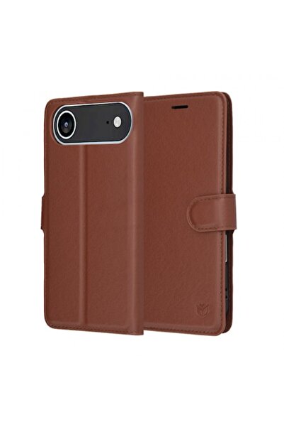Stef's Cat Husă pentru Apple iPhone 17 Air, Folio din piele, maro