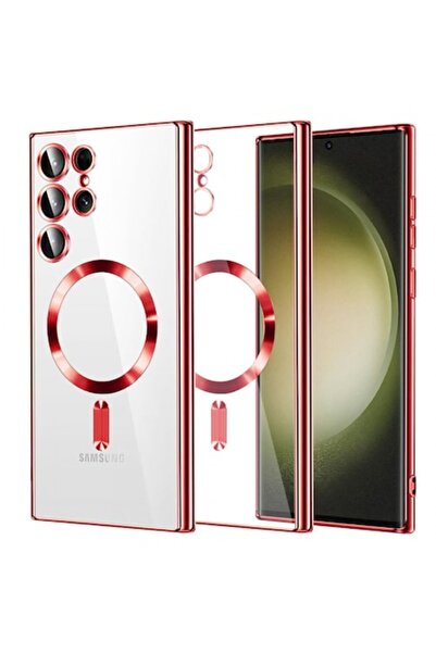 Stef's Cat MagSafe Case for Samsung Galaxy S23 Ultra S918, Luxury Crystal, Red