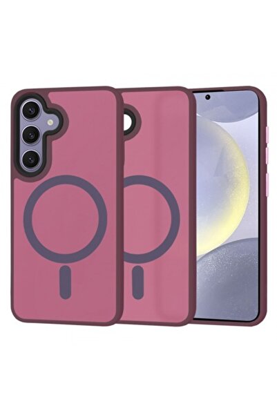 Stef's Cat Husă MagSafe pentru Samsung Galaxy S24+ (S926), HaloFrost, Burgundia