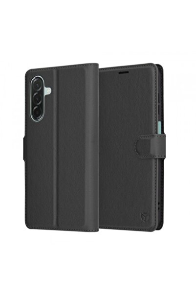 Stef's Cat Δερμάτινη θήκη Samsung Galaxy A26 (A266) Folio, μαύρη