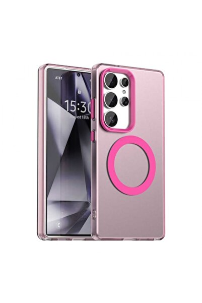 Stef's Cat Husa MagSafe pentru Samsung Galaxy S25 Ultra S938, CandyCase, Roz