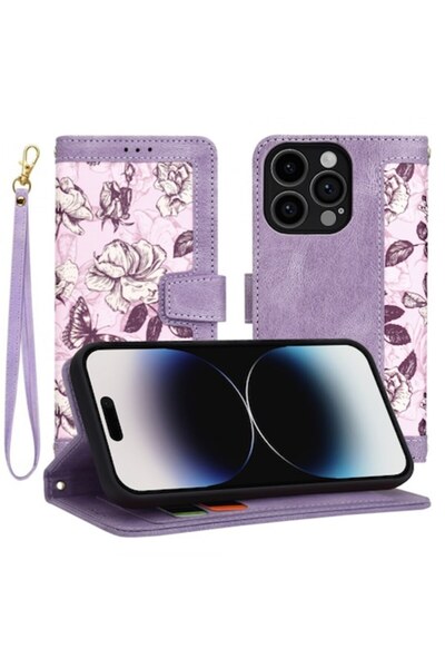 Stef's Cat Carcasă pentru Apple iPhone 14 Pro, FlipCraft, violet