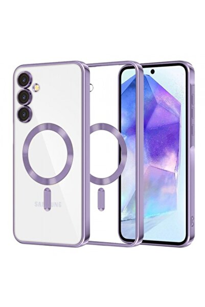 Stef's Cat Carcasă MagSafe pentru Samsung Galaxy A55 5G A556, Cristal Luxos, Mov Deschis