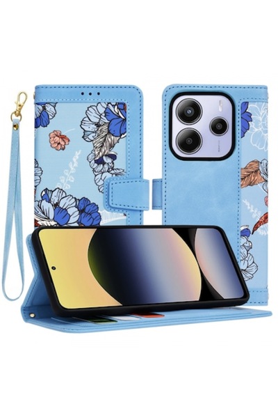 Stef's Cat Carcasă pentru Xiaomi Redmi Note 14 5G, FlipCraft, Albastră