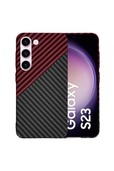 Stef's Cat Carcasă pentru Samsung Galaxy S23 (S911), Carbonite FiberShell Vortex, Roșu