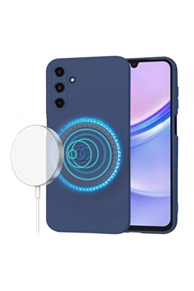 Stef's Cat Husă MagSafe pentru Samsung Galaxy A15 A155, SoftFlex, Bleumarin