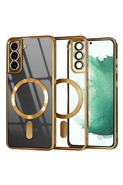 Stef's Cat Husă MagSafe pentru Samsung Galaxy S22+ 5G S906, Cristal de Lux, Auriu