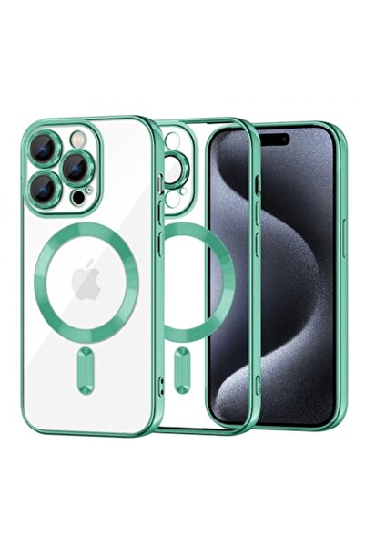 Stef's Cat Carcasă MagSafe pentru Apple iPhone 15 Pro, Cristal Luxos, Verde D...