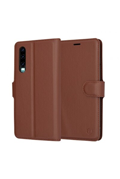 Stef's Cat Θήκη για Huawei P30, Δερμάτινη θήκη, καφέ