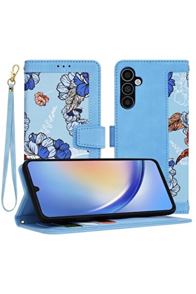 Stef's Cat Carcasă pentru Samsung Galaxy A34 A346, FlipCraft, Albastră