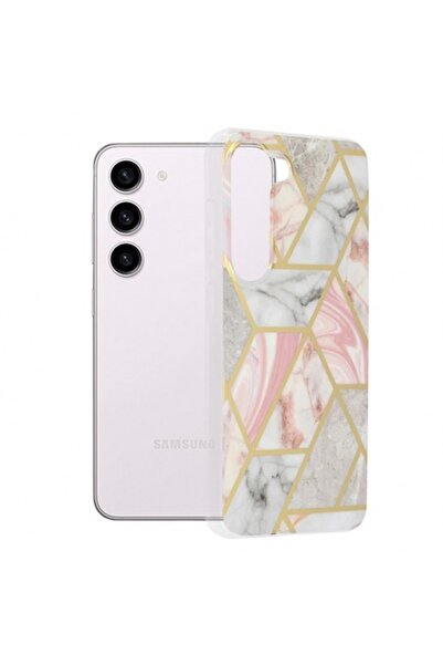 Stef's Cat Carcasă pentru Samsung Galaxy S23 S911, Marmură, Roz