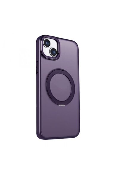 Stef's Cat Carcasă MagSafe pentru Apple iPhone 14, inel rotativ, violet