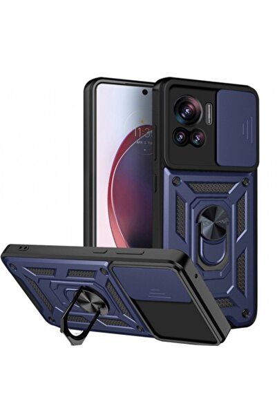 Stef's Cat Husă de telefon pentru Motorola Edge 30 Ultra, CamShield, albastră