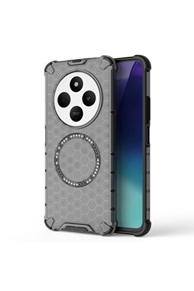 Stef's Cat Θήκη MagSafe για Xiaomi Poco C75 / Redmi 14C, Honeycomb Shield, Μαύρη