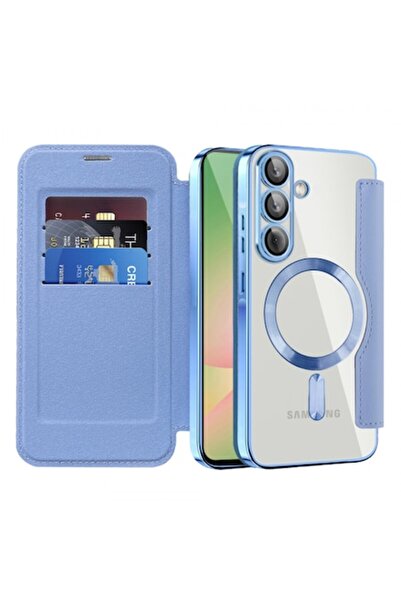 Stef's Cat Θήκη MagSafe για Samsung Galaxy A56 A566, SmartMag Book, Μπλε