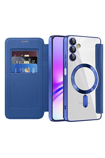 Stef's Cat Θήκη SmartMag Book για Samsung Galaxy A05s (E86), Δέρμα, Μπλε