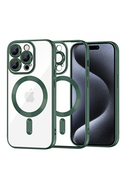 Stef's Cat Carcasă MagSafe pentru Apple iPhone 15 Pro, Cristal Luxos, Verde Î...