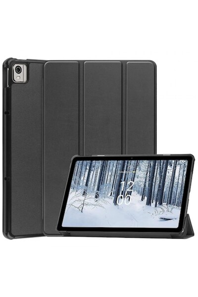 Stef's Cat Husă pentru Nokia T21, FoldPro, Neagră