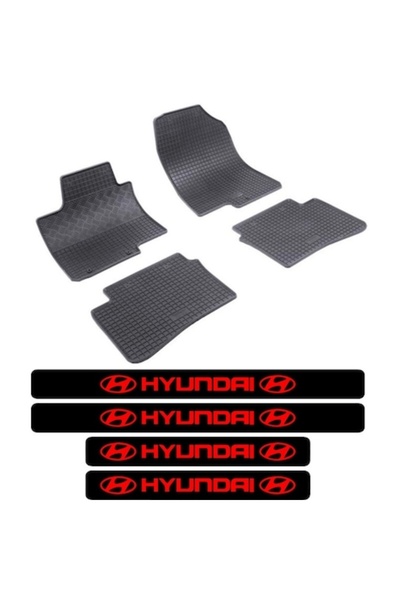 Rigum Covorașe auto din cauciuc Hyundai Bayon (2021-) cu 4 autocolante de pro...