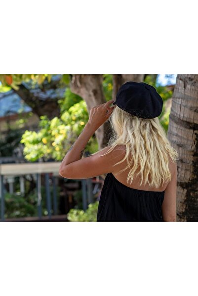 NALACAL Women's Baker Boy Newsboy Cap, Wool Blend, Black, One Size (56-58cm)